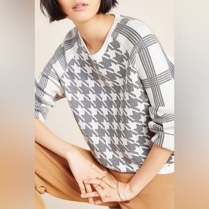 Anthropologie Bailey pull over sweater houndstooth